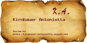 Kirnbauer Antonietta névjegykártya